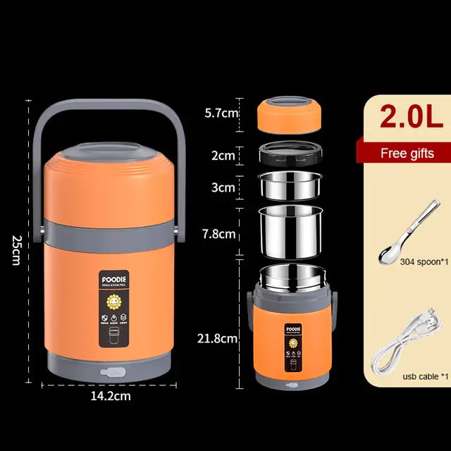 2L USB Electric Heated Lunch Box - TechNova Innovate
