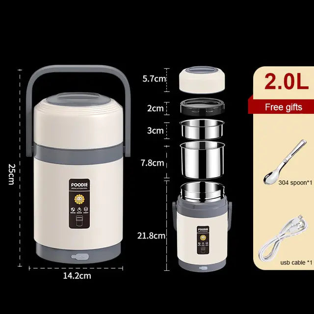 2L USB Electric Heated Lunch Box - TechNova Innovate