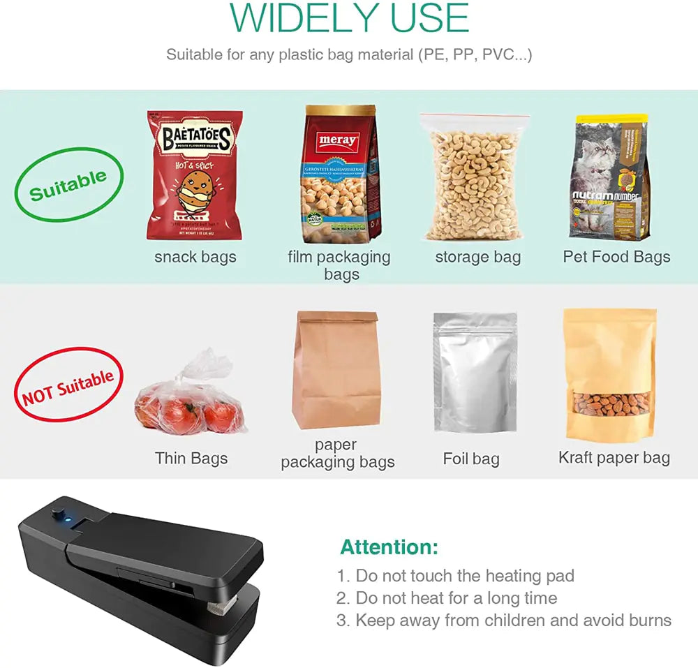 Portable Bag Vacuum Heat Sealer - TechNova Innovate