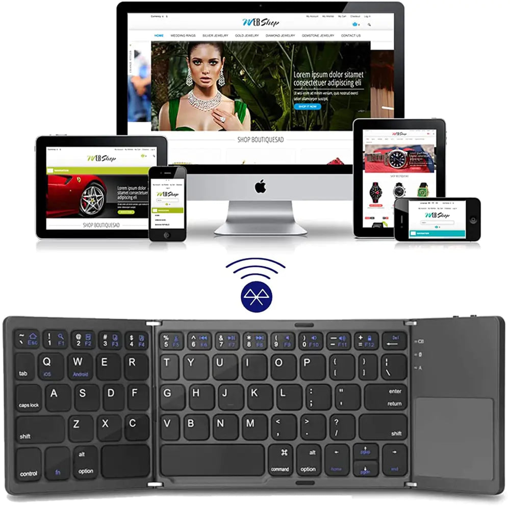 Portable Mini Three-Fold Bluetooth Keyboard - TechNova Innovate