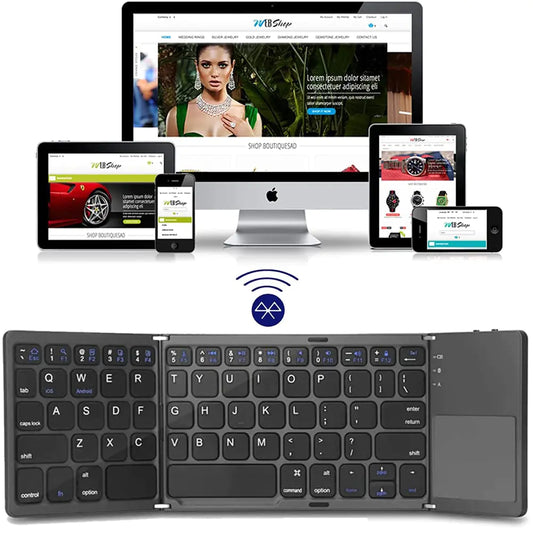 Portable Mini Three-Fold Bluetooth Keyboard - TechNova Innovate