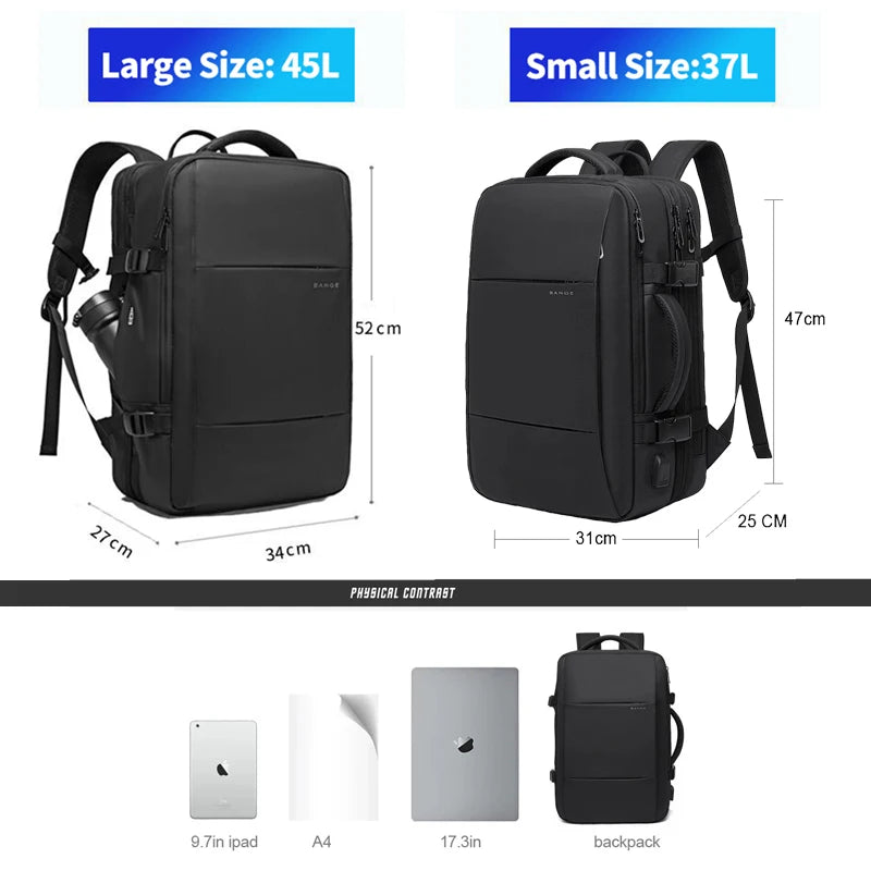 BANGE Expandable USB Travel Backpack 17.3" - TechNova Innovate
