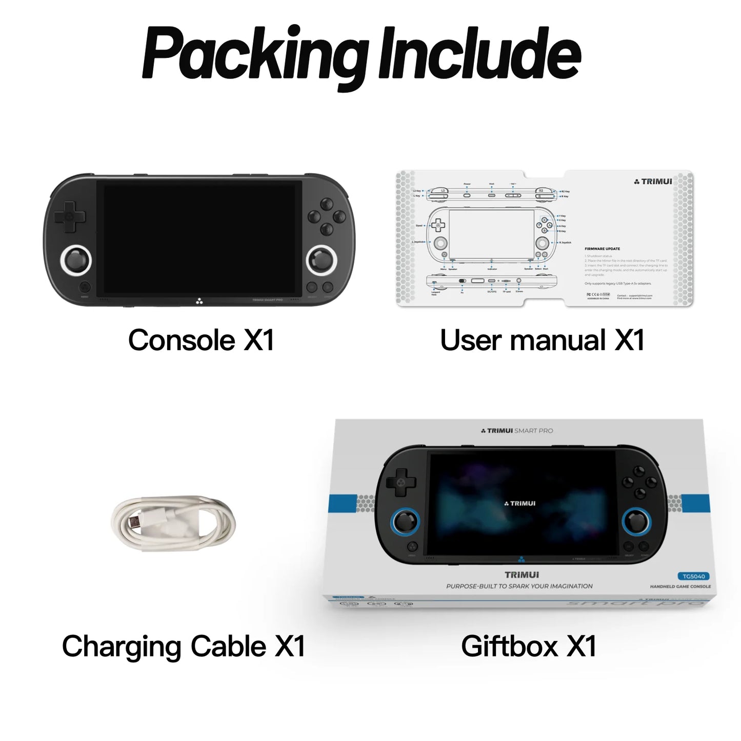 Trimui Smart Pro Handheld Console with 4.96'' IPS Screen and RGB Lighting - TechNova Innovate