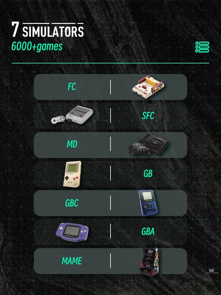 DATA FROG SF2000 Handheld Console with 3 Inch IPS Screen and 6000 Built-in Retro Games for Kids - TechNova Innovate