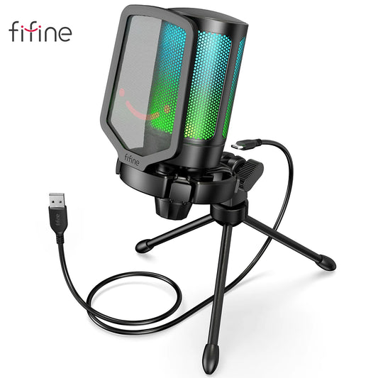 FIFINE USB Gaming Microphone with RGB for PC/PS4/PS5/MAC - TechNova Innovate