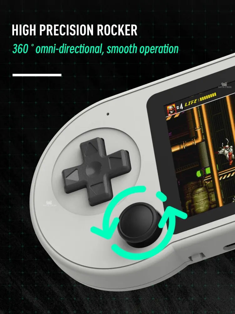 DATA FROG SF2000 Handheld Console with 3 Inch IPS Screen and 6000 Built-in Retro Games for Kids - TechNova Innovate