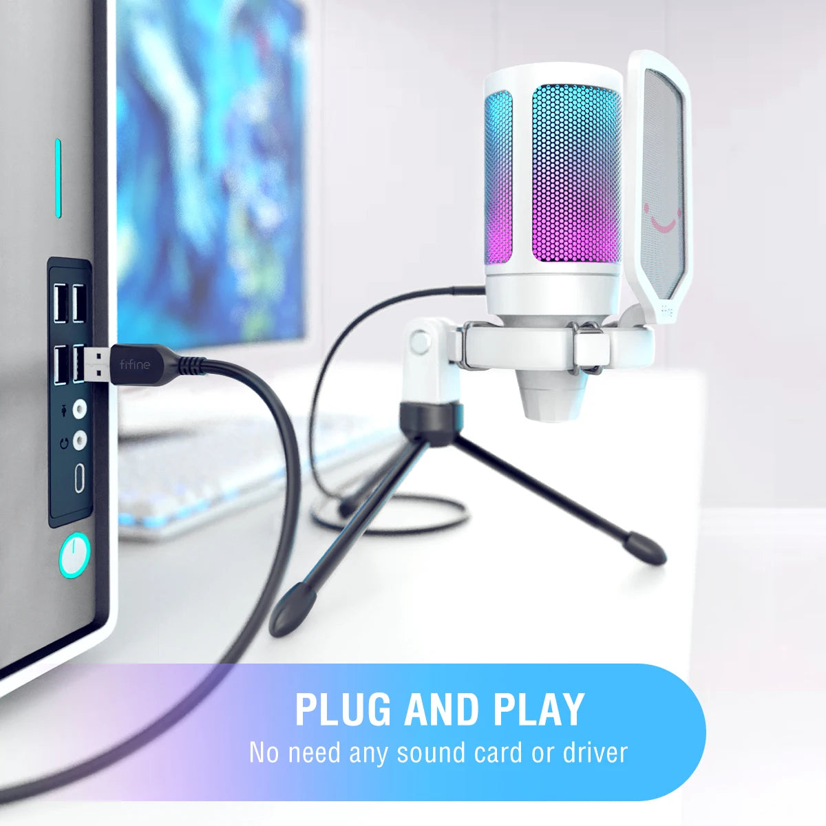 FIFINE USB Gaming Microphone with RGB for PC/PS4/PS5/MAC - TechNova Innovate