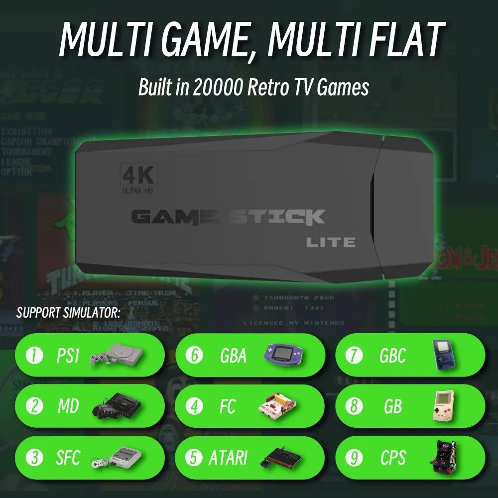 DATA FROG Retro 4K Wireless Game Stick with 20,000 Games - TechNova Innovate