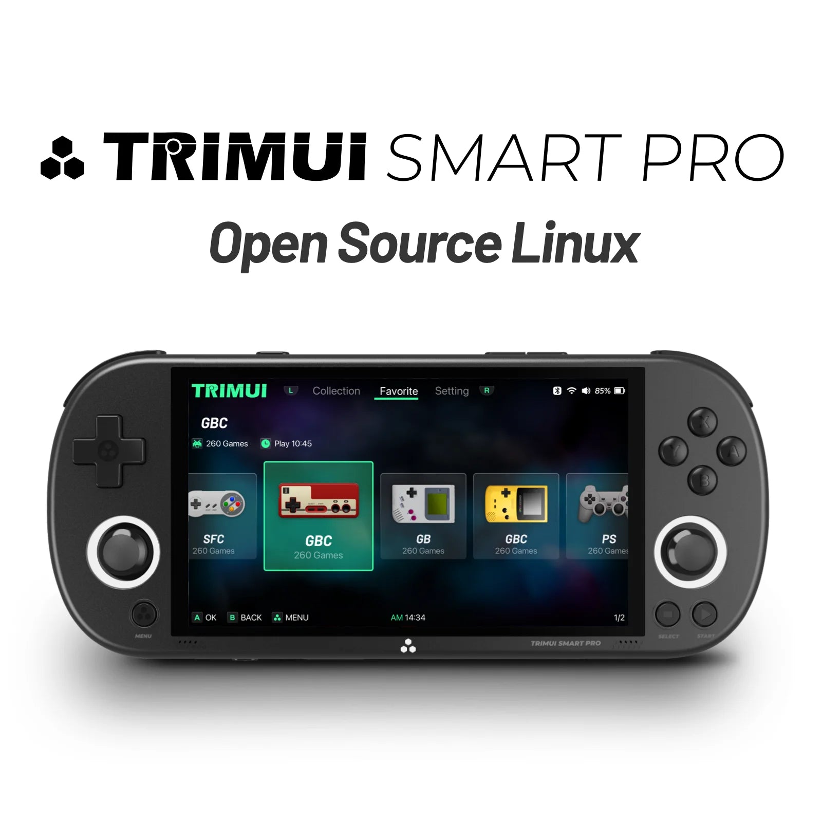 Trimui Smart Pro Handheld Console with 4.96'' IPS Screen and RGB Lighting - TechNova Innovate