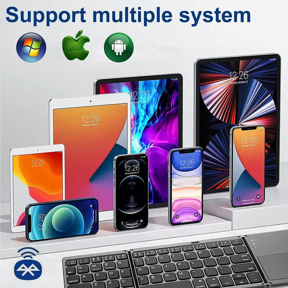 Portable Mini Three-Fold Bluetooth Keyboard - TechNova Innovate
