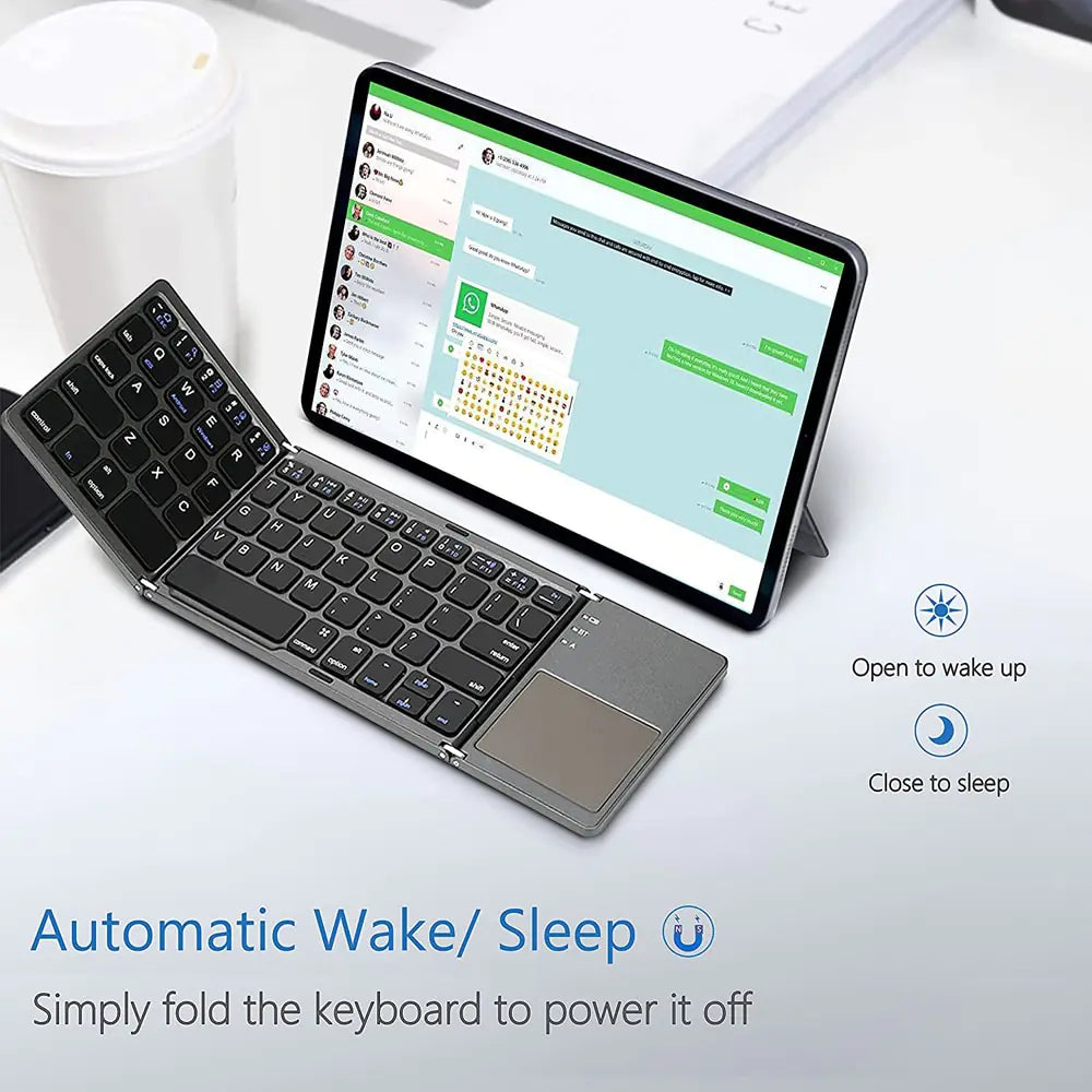 Portable Mini Three-Fold Bluetooth Keyboard - TechNova Innovate