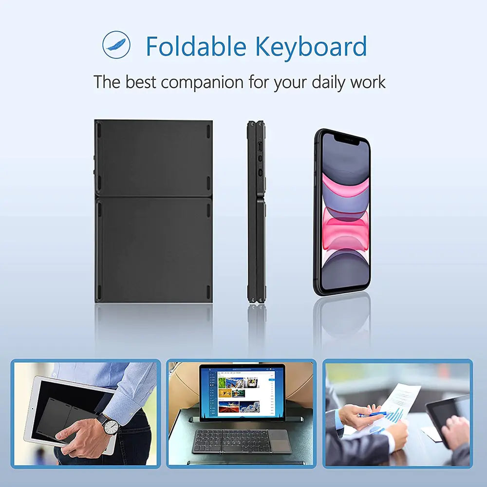 Portable Mini Three-Fold Bluetooth Keyboard - TechNova Innovate