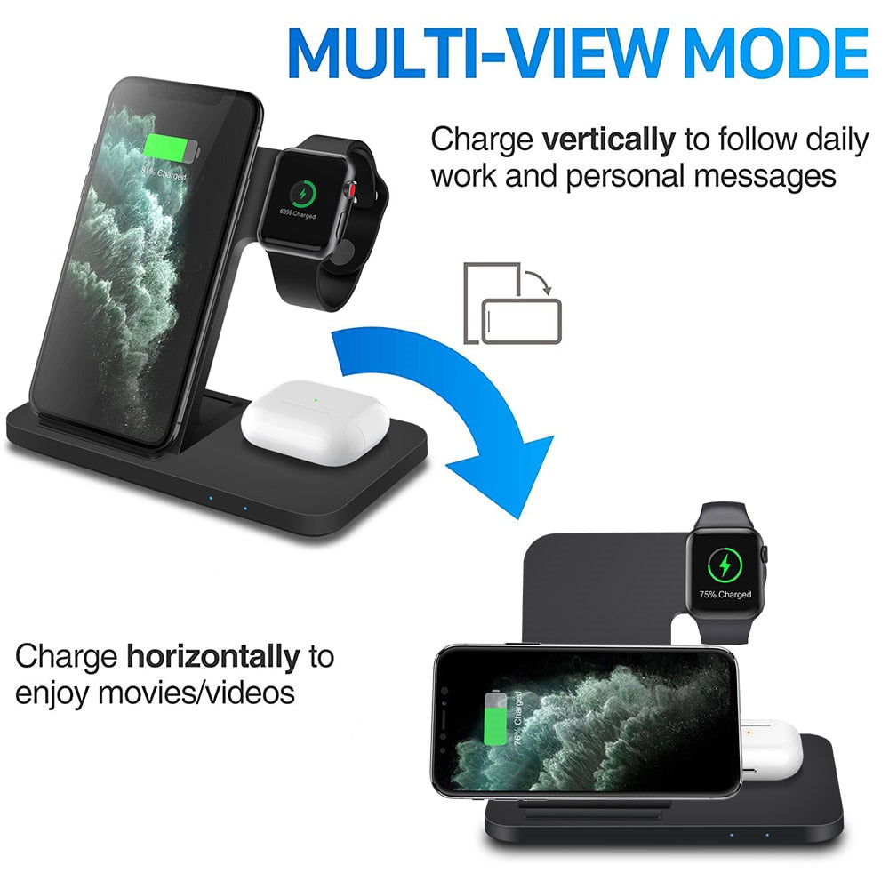 3in1 Wireless Fast Charger Dock Station - TechNova Innovate